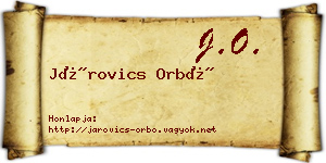 Járovics Orbó névjegykártya
