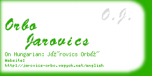 orbo jarovics business card